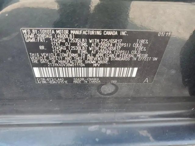 2011 TOYOTA RAV4 LIMITED  
