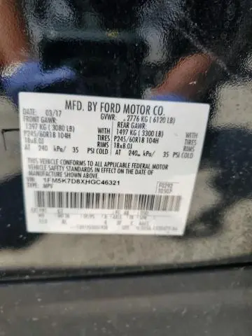 2017 FORD EXPLORER XLT  