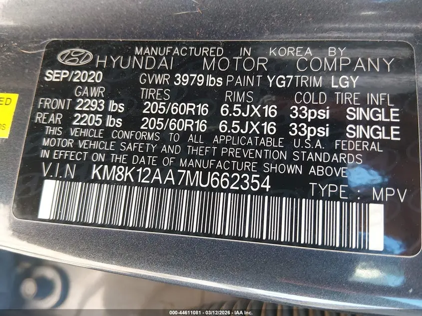 2021 HYUNDAI KONA SE