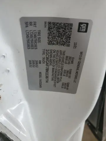 2022 CHEVROLET EXPRESS G2500   