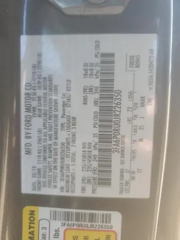 2018 FORD FUSION TITANIUM/PLATINUM HEV  