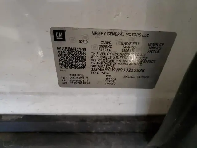 2018 CHEVROLET TRAVERSE LT  