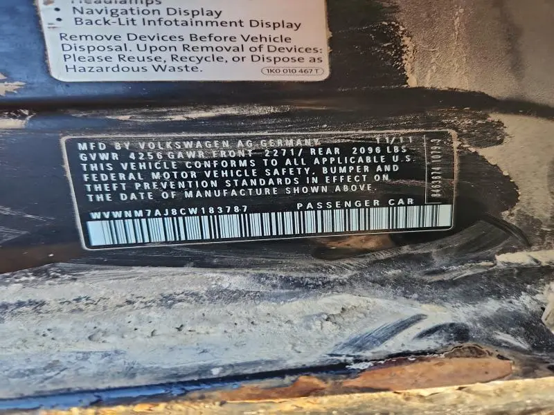 2012 VOLKSWAGEN GOLF   