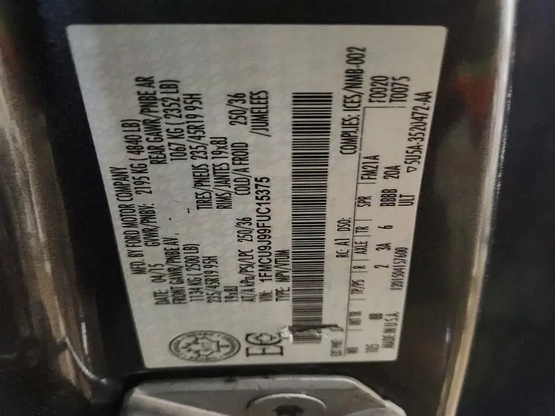 2015 FORD ESCAPE TITANIUM  