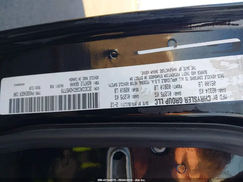 2012 CHRYSLER 300 LIMITED