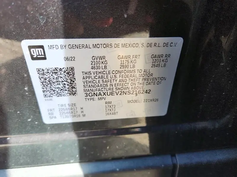 2022 CHEVROLET EQUINOX LT  