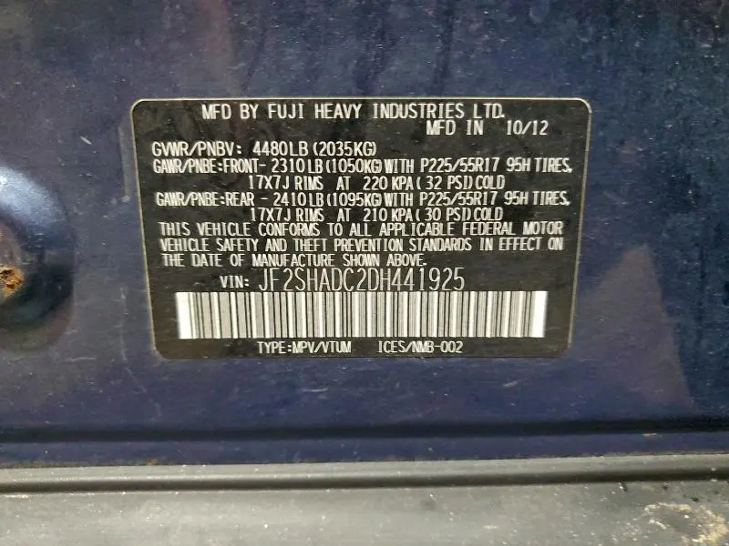 2013 SUBARU FORESTER 2.5X PREMIUM  