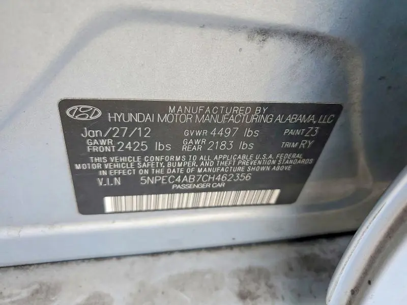 2012 HYUNDAI SONATA SE 2.0T  
