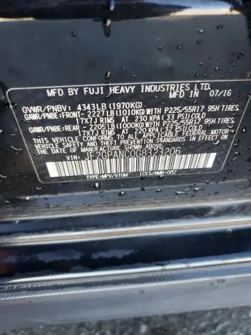2016 SUBARU CROSSTREK LIMITED