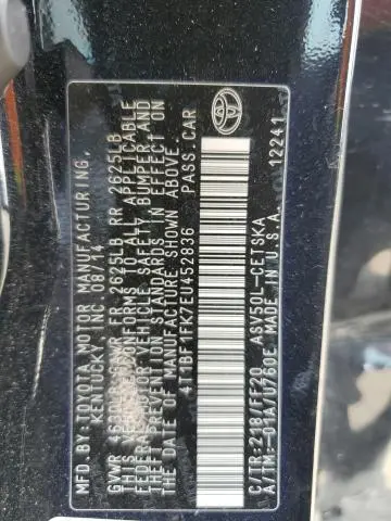 2014 TOYOTA CAMRY SE  