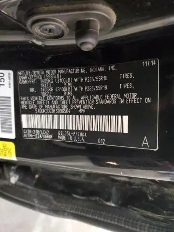 2015 TOYOTA SIENNA XLE  