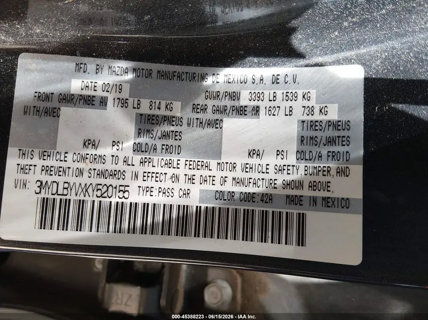 2019 TOYOTA YARIS LE