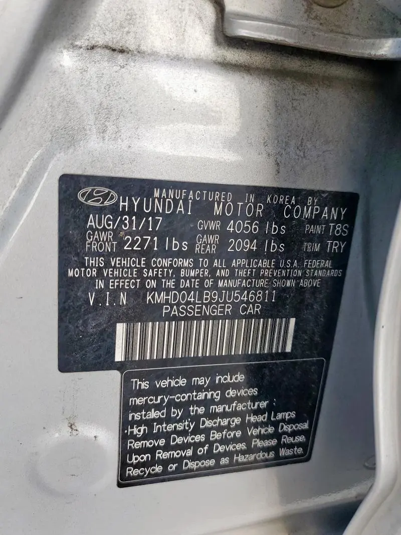 2018 HYUNDAI ELANTRA SPORT  