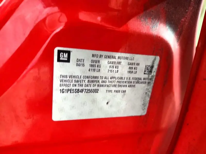 2015 CHEVROLET CRUZE LT  