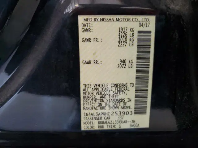 2017 NISSAN ALTIMA 2.5  