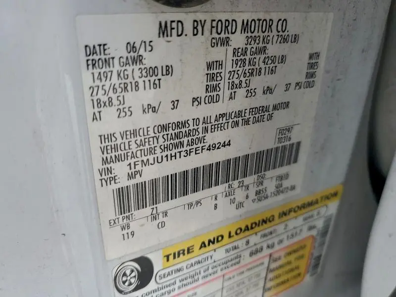 2015 FORD EXPEDITION XLT  