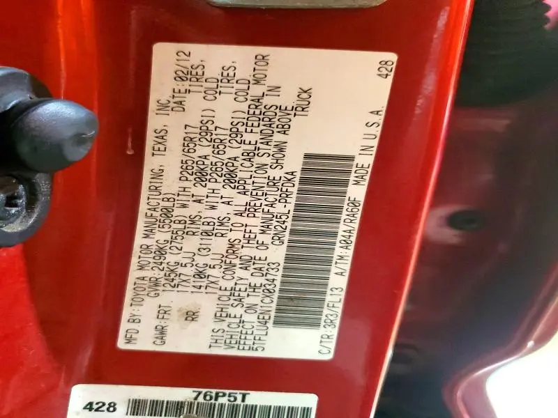 2012 TOYOTA TACOMA V6  