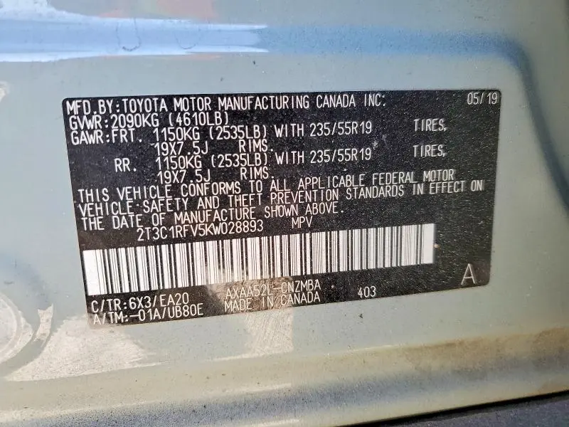 2019 TOYOTA RAV4 XLE PREMIUM  