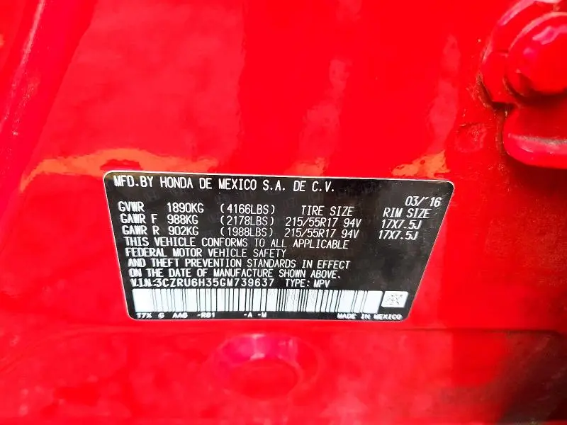 2016 HONDA HR-V LX  