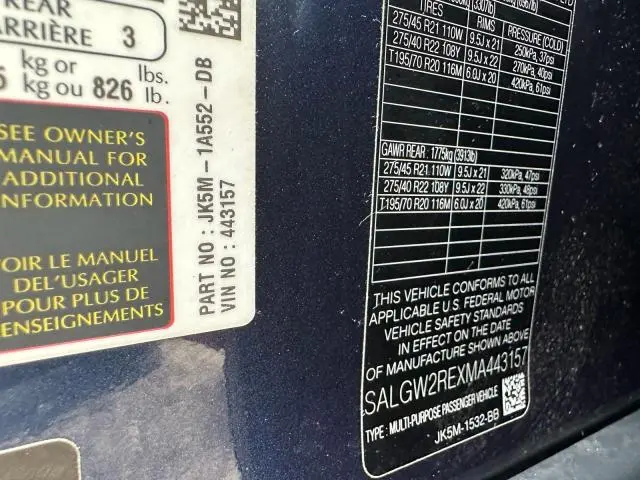 2021 LAND ROVER RANGE ROVER SV AUTOBIOGRAPHY DYNAMIC  