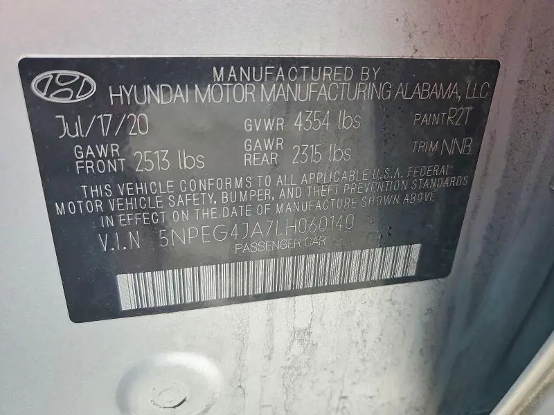 2020 HYUNDAI SONATA SE  