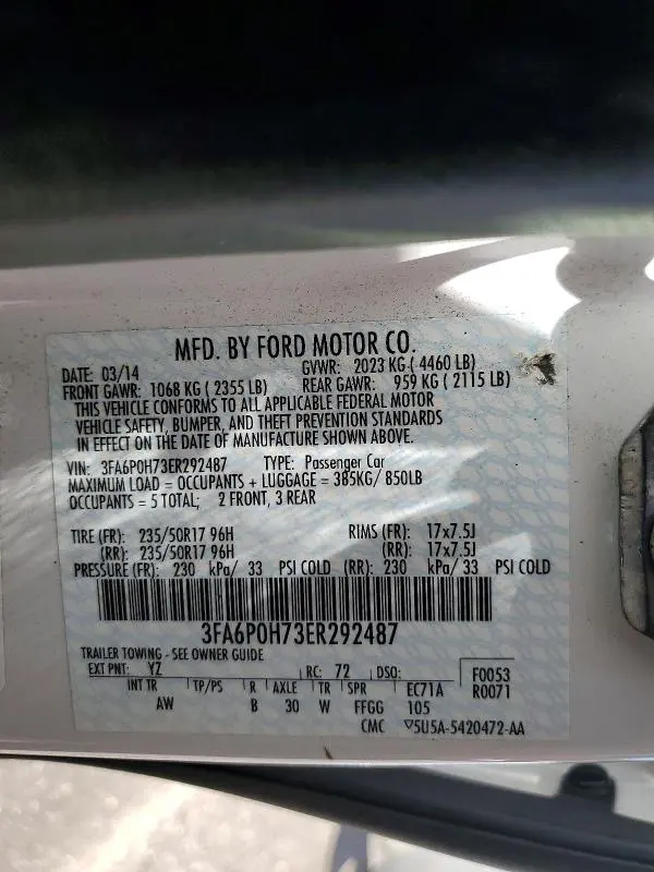 2014 FORD FUSION SE  