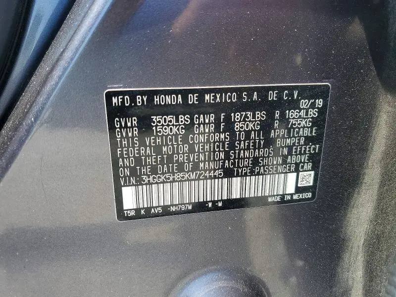 2019 HONDA FIT EX  