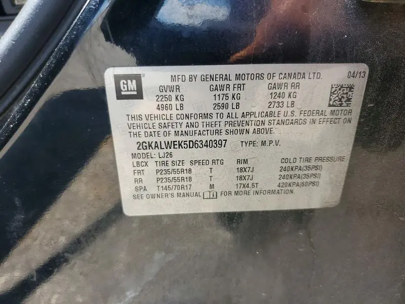 2013 GMC TERRAIN SLT  