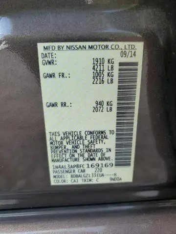 2015 NISSAN ALTIMA 2.5  