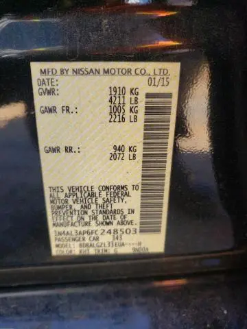 2015 NISSAN ALTIMA 2.5  