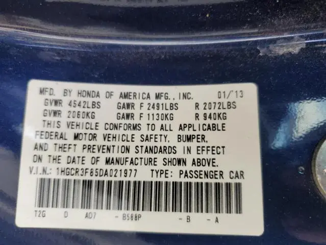 2013 HONDA ACCORD EXL