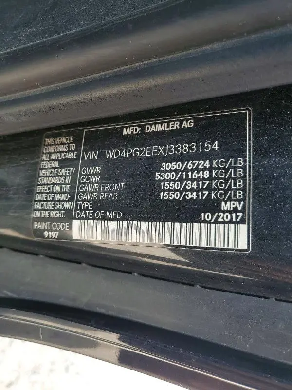 2018 MERCEDES-BENZ METRIS   