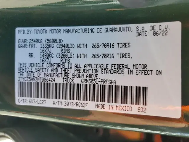 2022 TOYOTA TACOMA DOUBLE CAB  