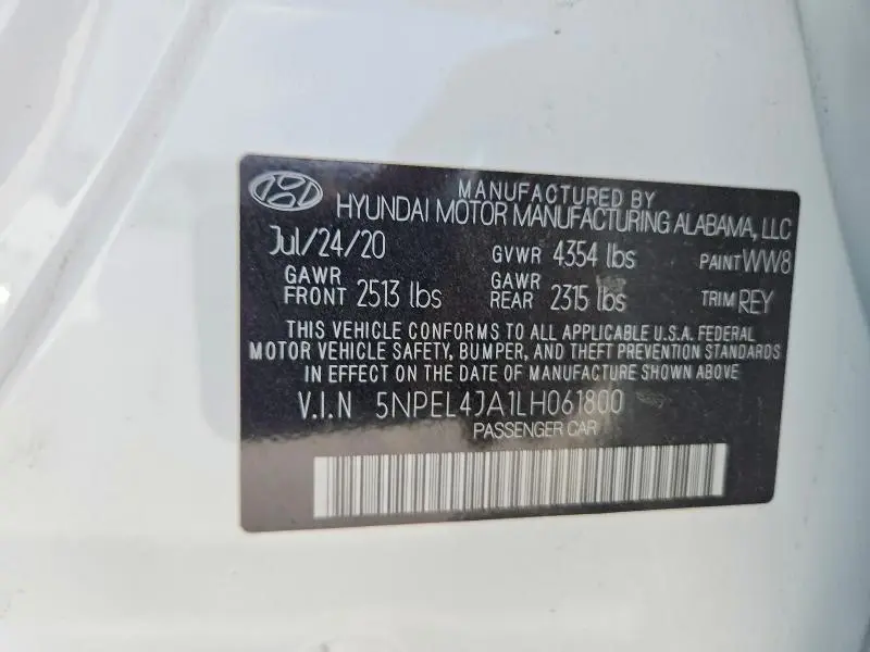 2020 HYUNDAI SONATA SEL  