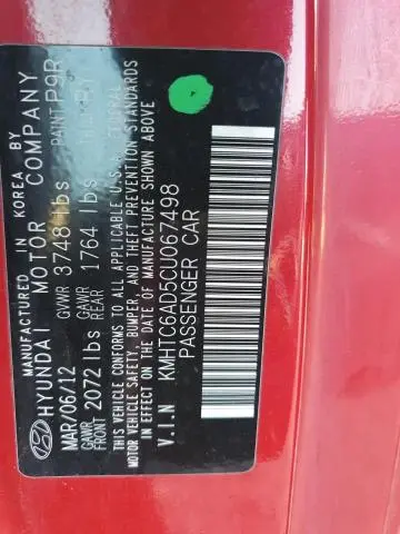 2012 HYUNDAI VELOSTER   