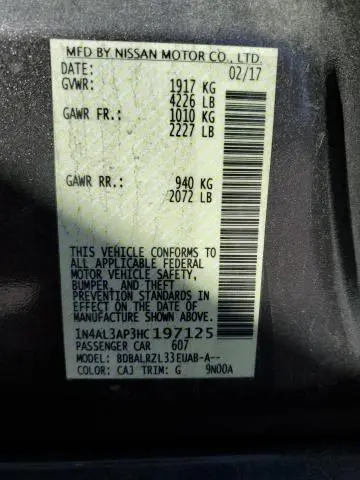 2017 NISSAN ALTIMA 2.5  