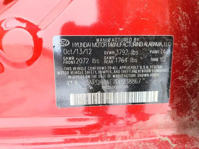 2013 HYUNDAI ELANTRA GLS  