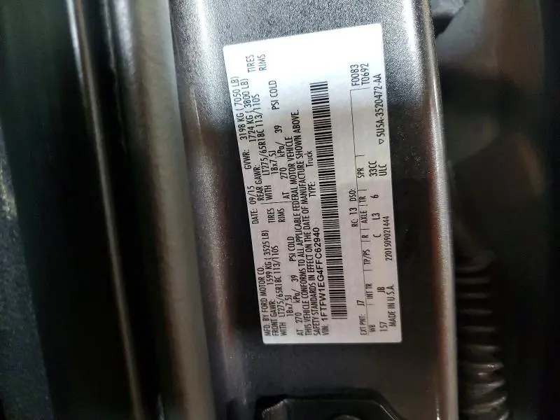 2015 FORD F150 SUPERCREW  