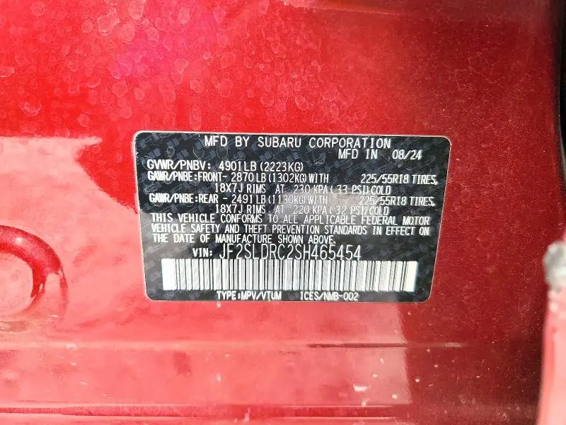 2025 SUBARU FORESTER LIMITED  