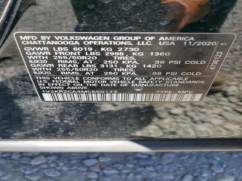 2021 VOLKSWAGEN ATLAS SE  