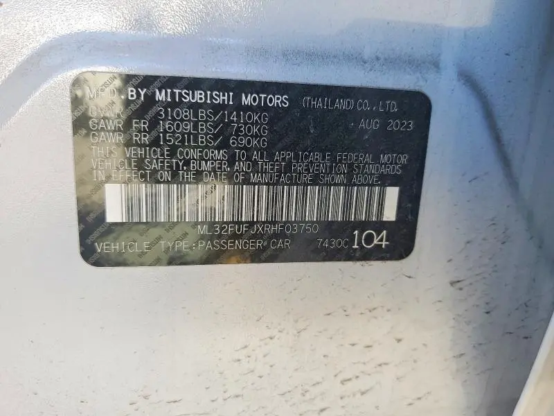 2024 MITSUBISHI MIRAGE G4 ES  