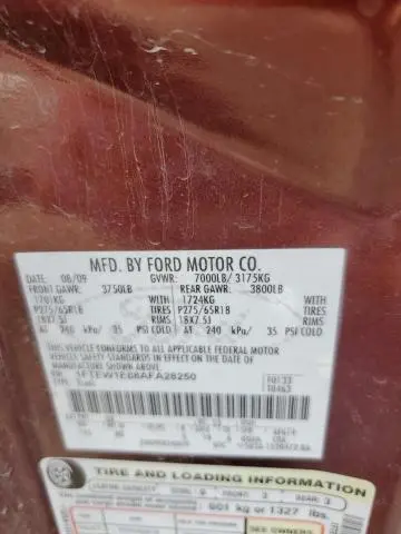 2010 FORD F150 SUPERCREW  