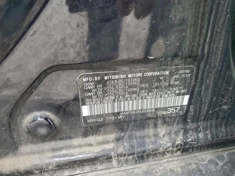 2019 MITSUBISHI OUTLANDER SPORT ES  