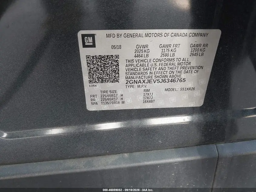 2018 CHEVROLET EQUINOX LT