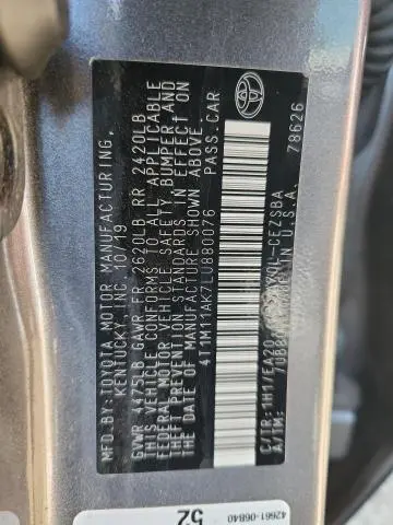 2020 TOYOTA CAMRY SE  