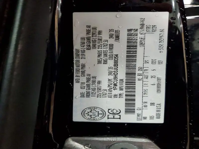 2018 FORD ESCAPE SEL  