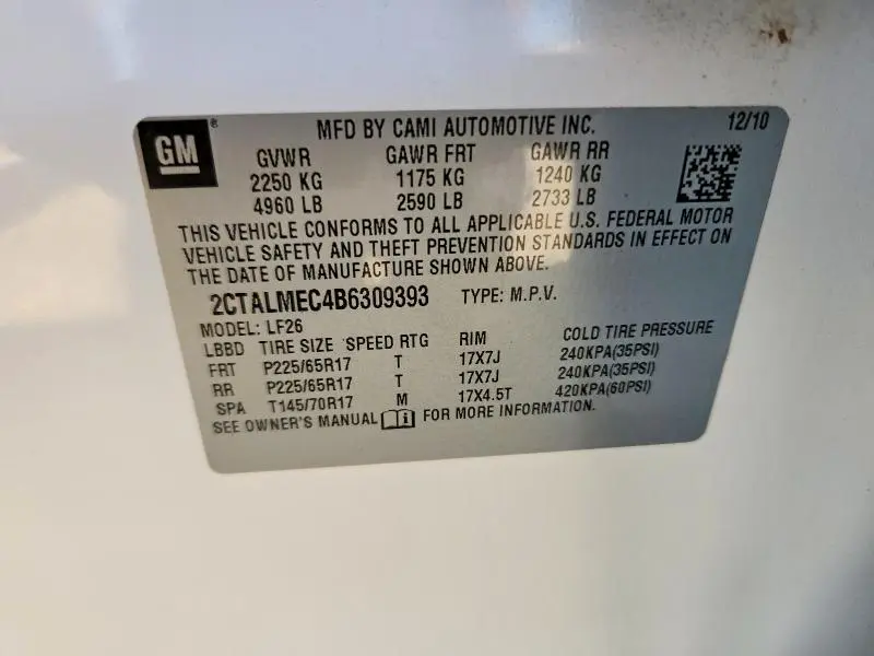 2011 GMC TERRAIN SLE  