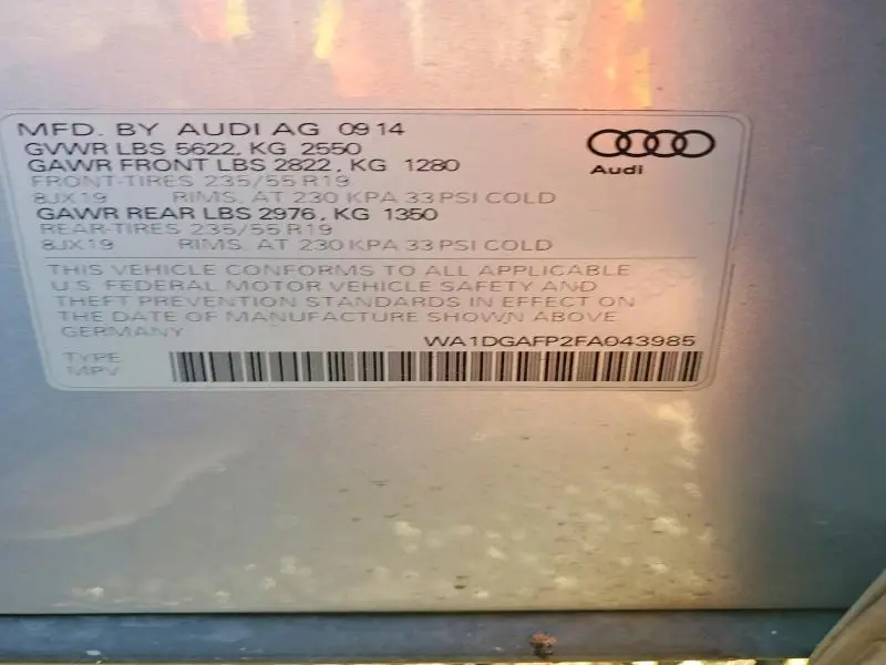 2015 AUDI Q5 PREMIUM PLUS  