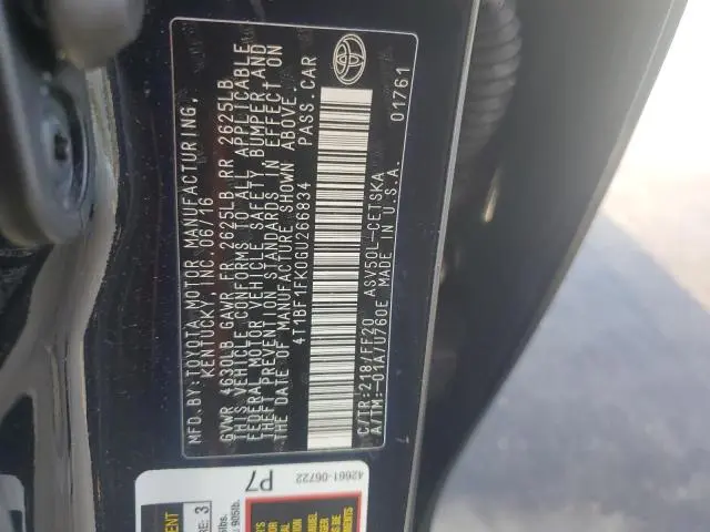 2016 TOYOTA CAMRY LE  