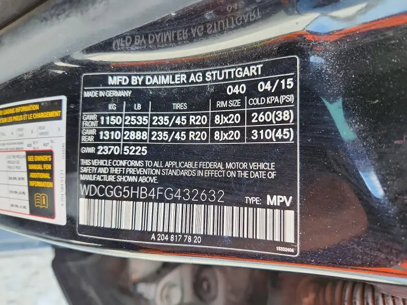 2015 MERCEDES-BENZ GLK 350  